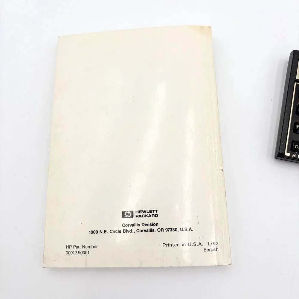 Vintage HP 12C Financial Calculator 1985 USA Gold Bezel w/ Case Manual Works